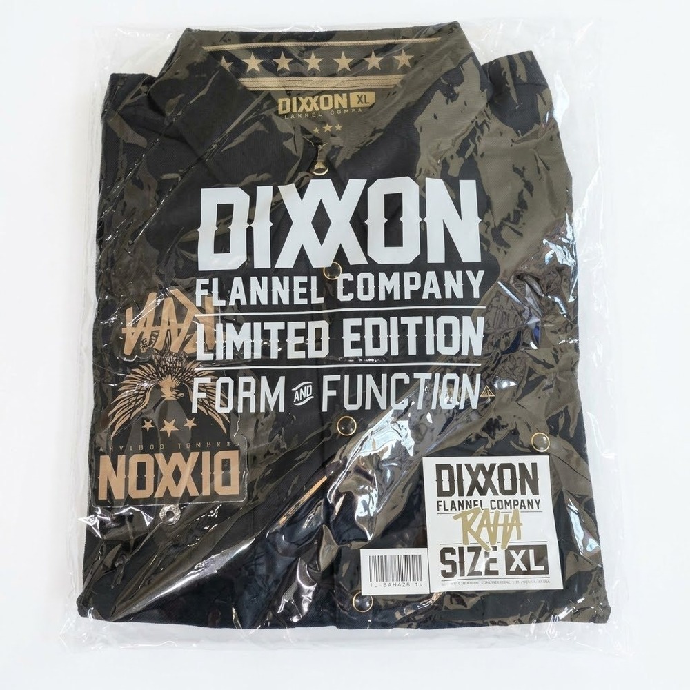 DIXXON Flannel Colby Raha Collaboration Mens XL Black Gold Limited NIB FL-RAHA26